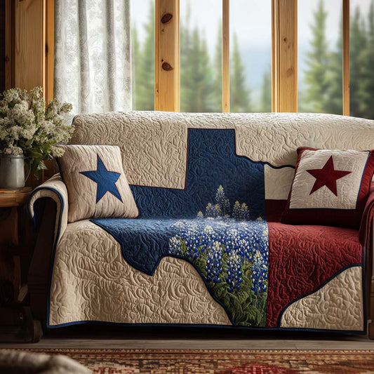 Lone Star Bloom Quilted Sofa Cover NCU0NT10800