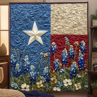 Lone Star Blooms Quilted Blanket NCU0DV4766