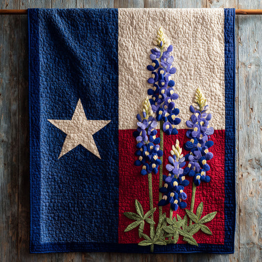 Lone Star Bluebonnets Quilted Blanket NCU0TV103