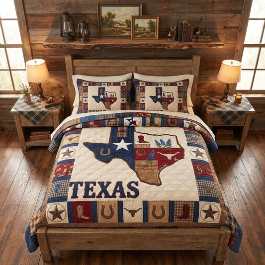 Lone Star Heritage 3-Piece Quilted Bedding Set NCU0PT11709