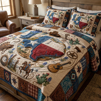Lone Star Homestead 3-Piece Quilted Bedding Set NCU0PT11741