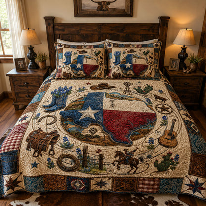 Lone Star Homestead 3-Piece Quilted Bedding Set NCU0PT11741