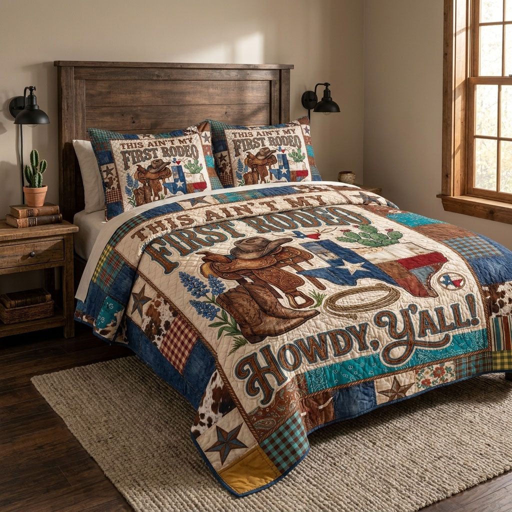 Lone Star Legends 3-Piece Quilted Bedding Set NCU0PT11725