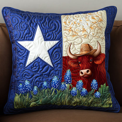 Lone Star Longhorn Quilted Pillow Case NCU0NT5901