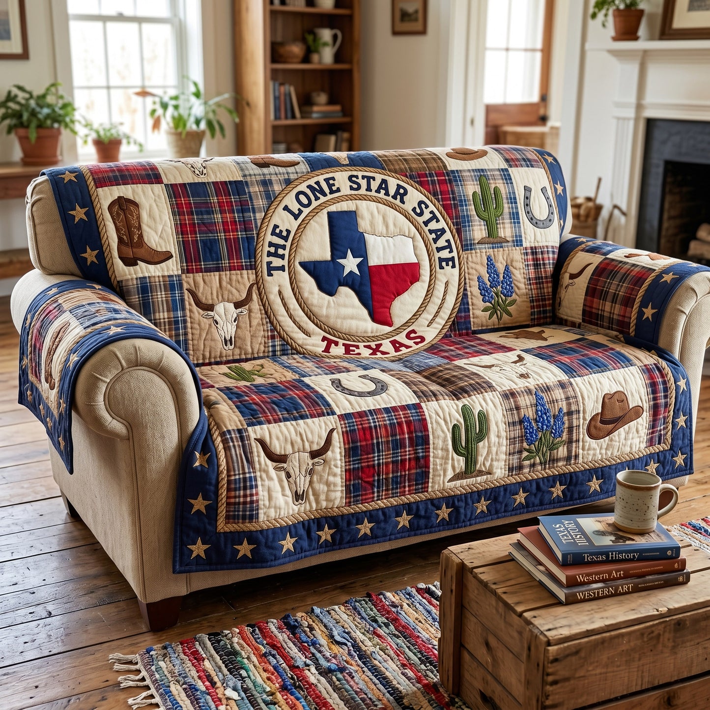 Lone Star Pride Quilted Sofa Cover NCU0HH2009