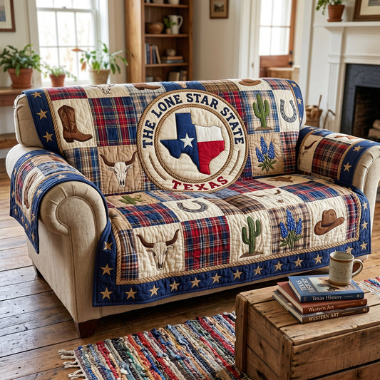 Lone Star Pride Quilted Sofa Cover NCU0HH2009