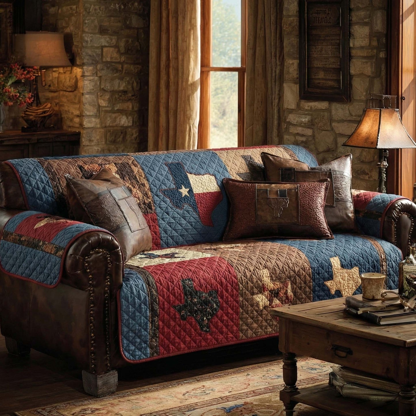Lone Star Quilted Sofa Cover NCU0XD2267
