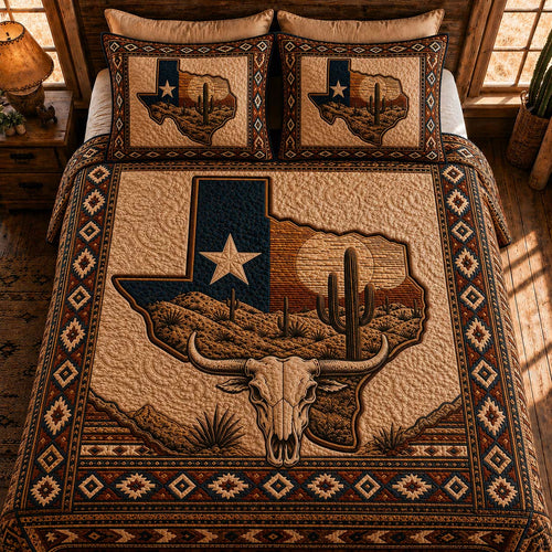 Lone Star Range 3-Piece Quilted Bedding Set NCU0QD051
