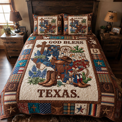 Lone Star Sanctuary 3-Piece Quilted Bedding Set NCU0PT11726