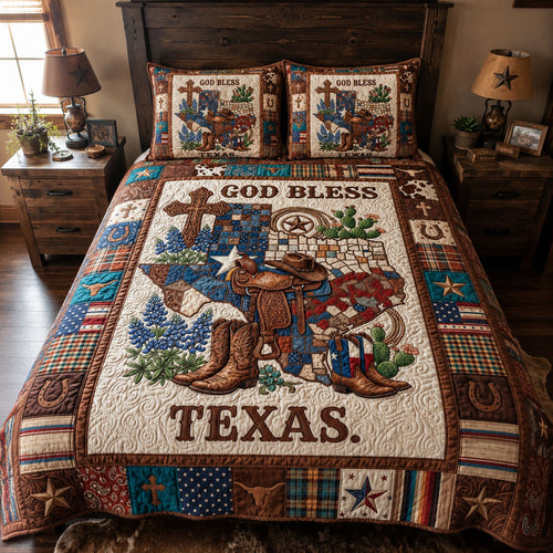 Lone Star Sanctuary 3-Piece Quilted Bedding Set NCU0PT11726