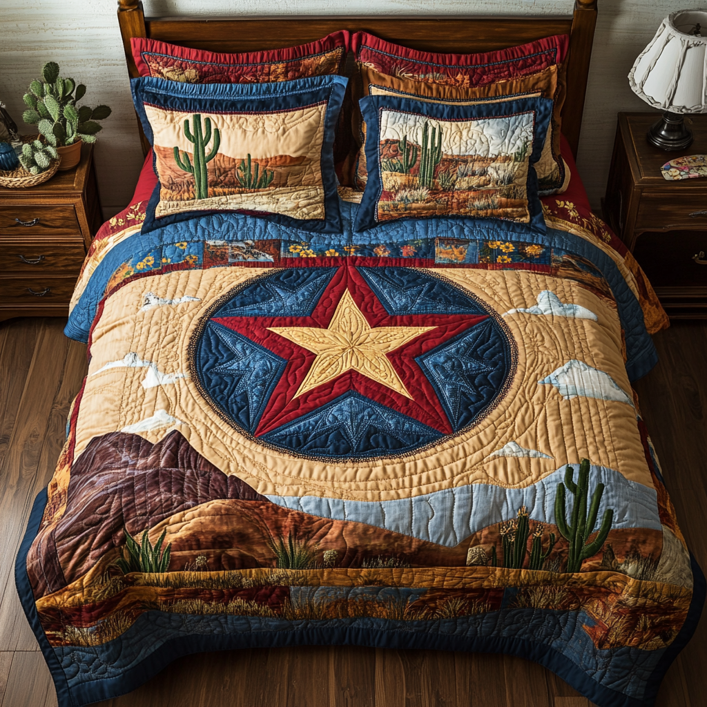 Lone Star Shine 3-Piece Quilted Bedding Set NCU0DK6768