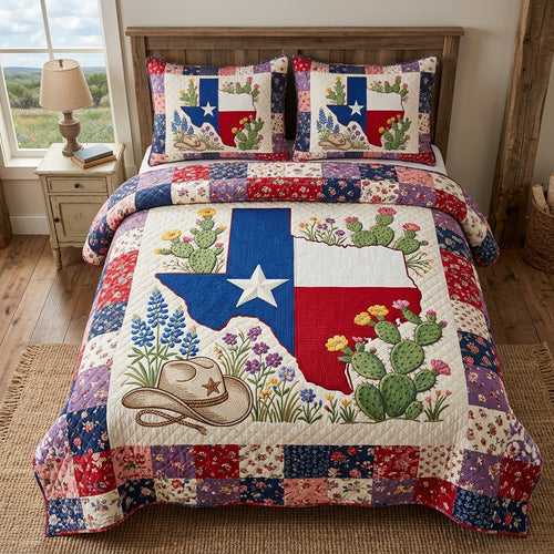 Lone Star State 3-Piece Quilted Bedding Set NCU0DV9690