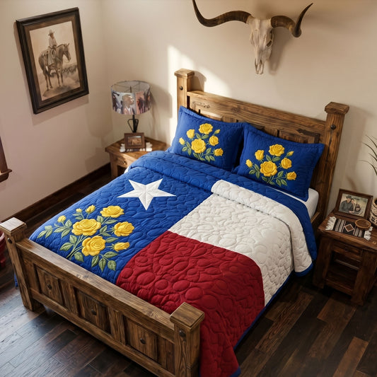 Lone State 3-Piece Quilted Bedding Set NCU0NT12757