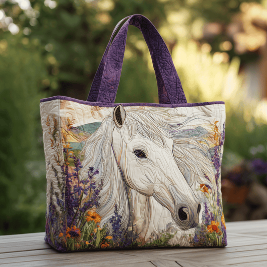 Lone Wild Horse Quilted Tote Bag NCU0TH2874