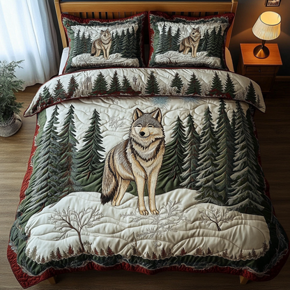 Lone Wolf 3-Piece Quilted Bedding Set NCU0DK8019