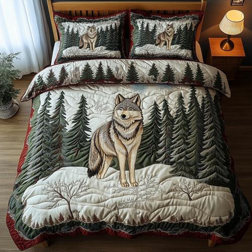 Lone Wolf 3-Piece Quilted Bedding Set NCU0DK8019