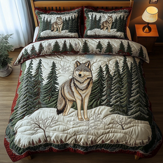 Lone Wolf 3-Piece Quilted Bedding Set NCU0DK8019