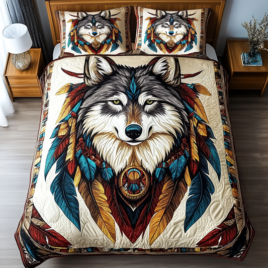Lone Wolf 3-Piece Quilted Bedding Set NCU0VL2528