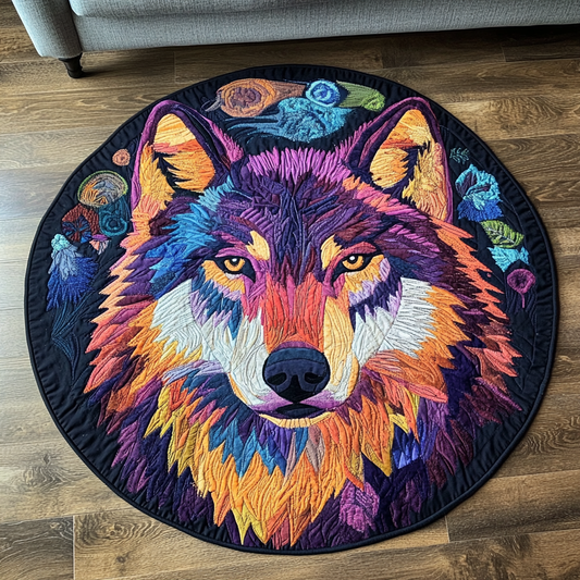 Lone Wolf Quilted Round Mat NCU0DK6711
