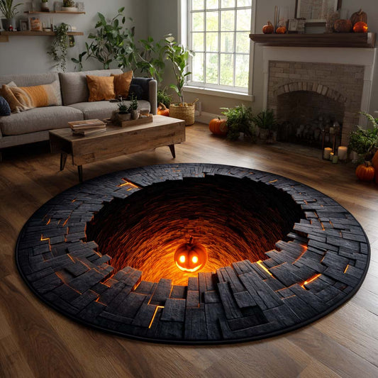 Lonely Pumpkin Abyss Quilted Round Mat NCU0XD937