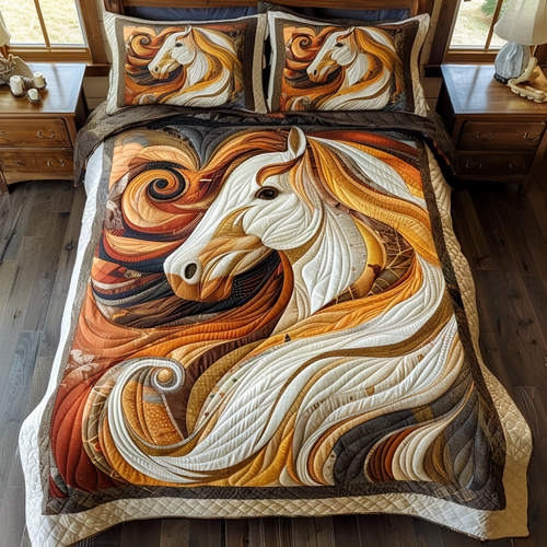 Long Mane Splendor Horse Quilted Blanket NCU0TH763