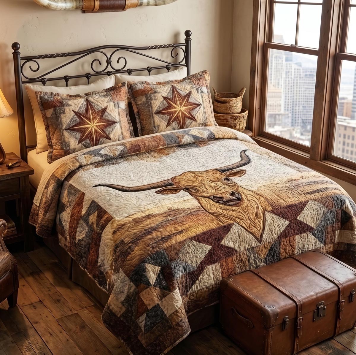 Longhorn Legacy 3-Piece Quilted Bedding Set NCU0DV9698