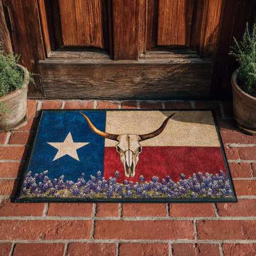 Longhorn Texas Flag Doormat NCU0HH761