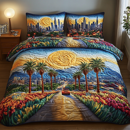 Los Angeles Coast 3-Piece Quilted Bedding Set NCU0DV5127