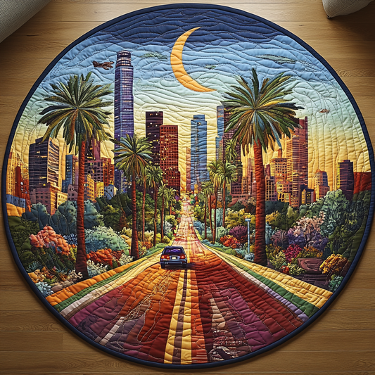 Los Angeles Nights Quilted Round Mat NCU0DV5197
