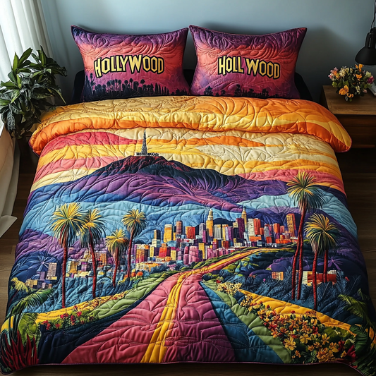 Los Angeles Vibes 3-Piece Quilted Bedding Set NCU0DV5122