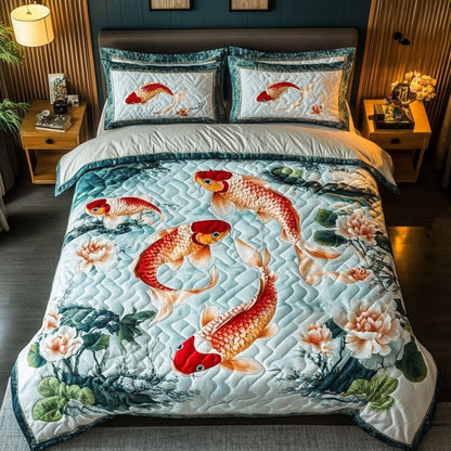 Lotus Beauty 3-Piece Quilted Bedding Set NCU0NT6390