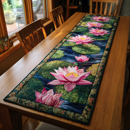 Lotus Beauty Quilted Table Runner NCU0DK8324