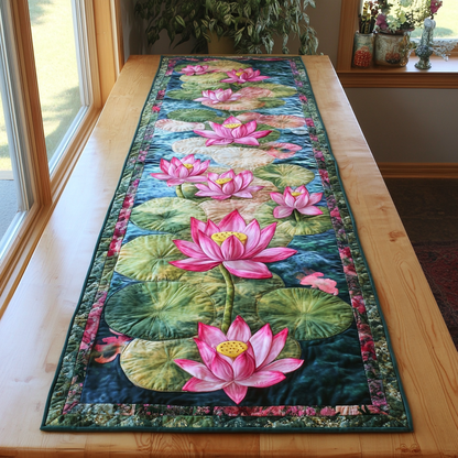 Lotus Garden Quilted Table Runner NCU0DK8322
