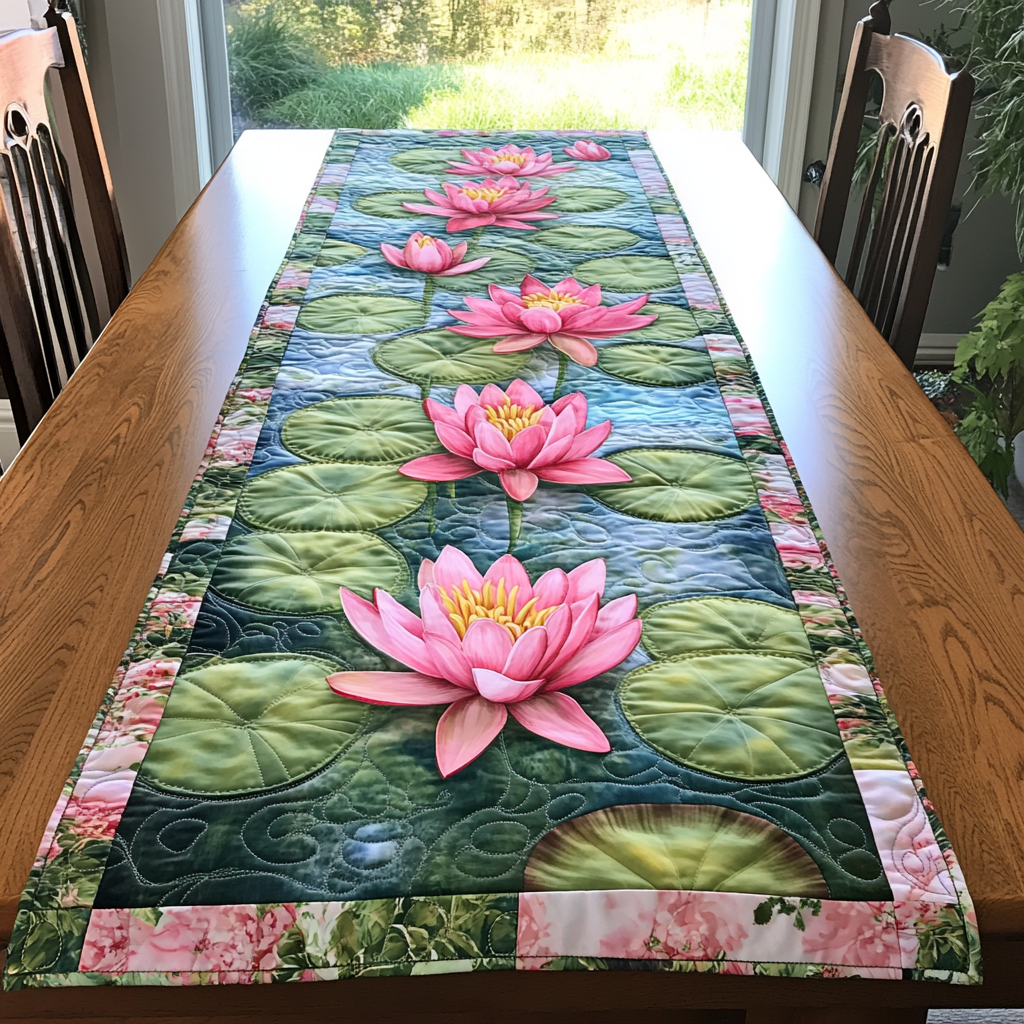 Lotus Grace Quilted Table Runner NCU0DK8320