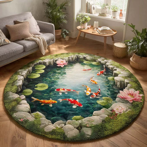 Lotus Koi Serenity Round Carpet NCU0HH1908