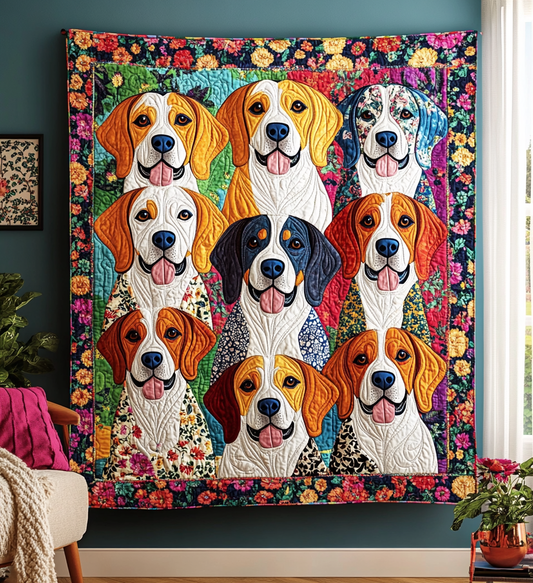 Lovable Beagles Quilted Blanket NCU0VL485