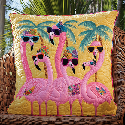 Lovable Flamingo Quilted Pillow Case NCU0VL534