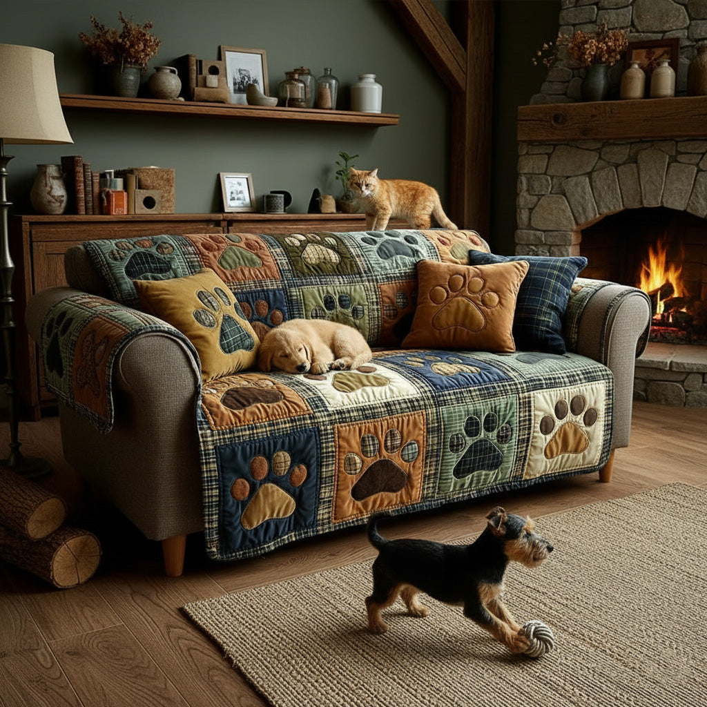 Love Paw Quilted Sofa Cover NCU0NT11193