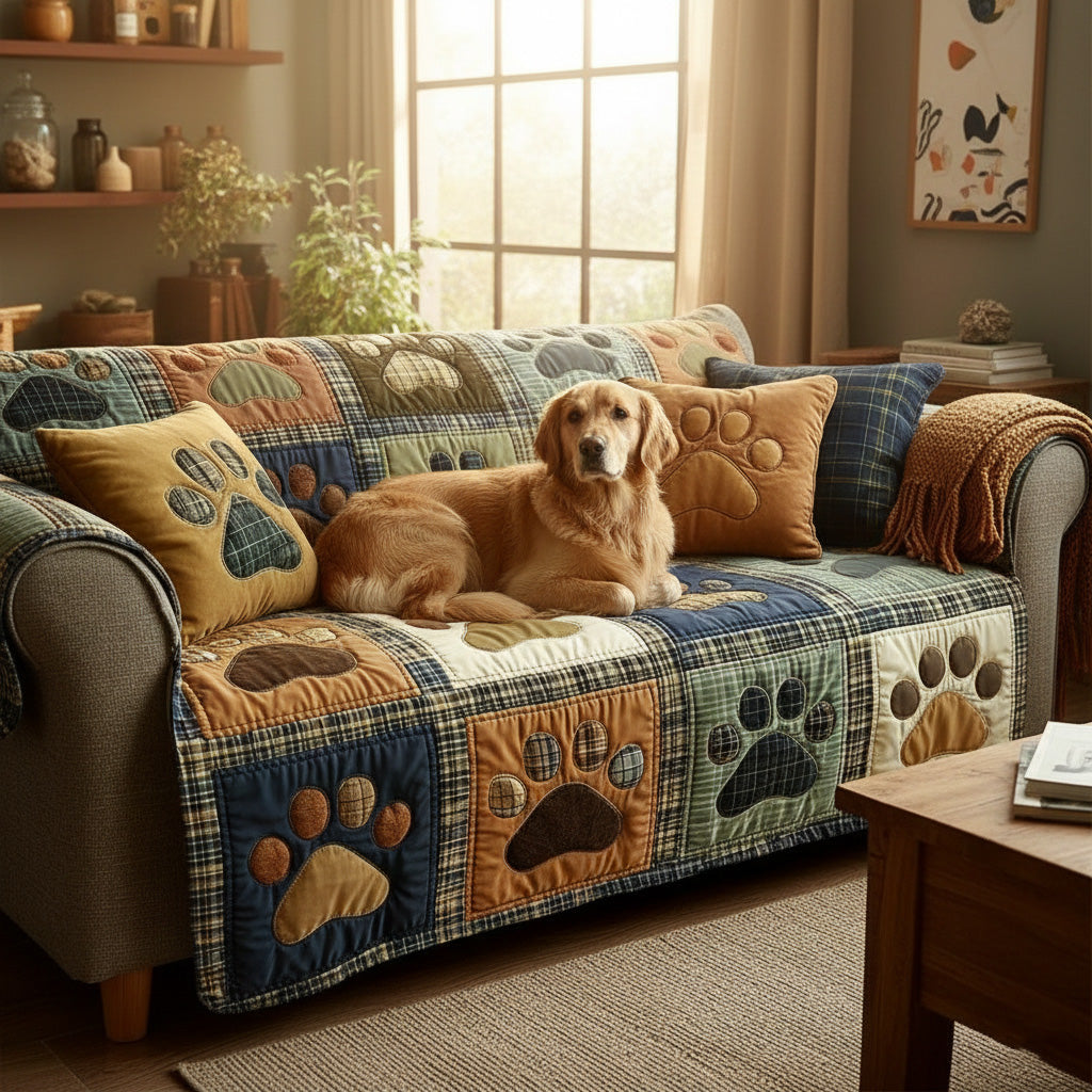 Love Paw Quilted Sofa Cover NCU0NT11193