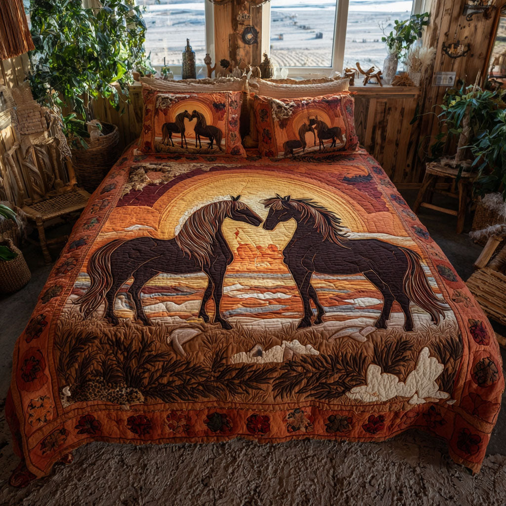 Love Beneath the Golden Sun 3-Piece Quilted Bedding Set NCU0PT11038