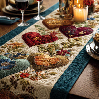 Love Bloom Quilted Table Runner NCU0DV9076
