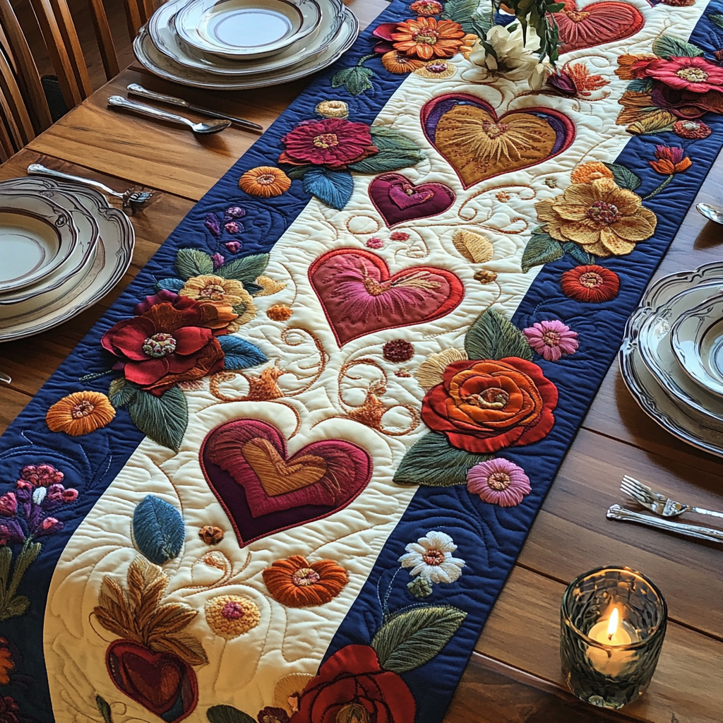 Love Bloom Quilted Table Runner NCU0VH2862