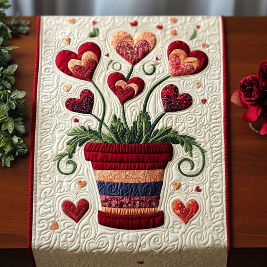 Love Grows Here Quilted Table Runner NCU0PT3165