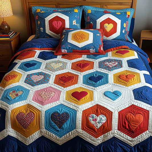Love Layers 3-Piece Quilted Bedding Set NCU0VH2341