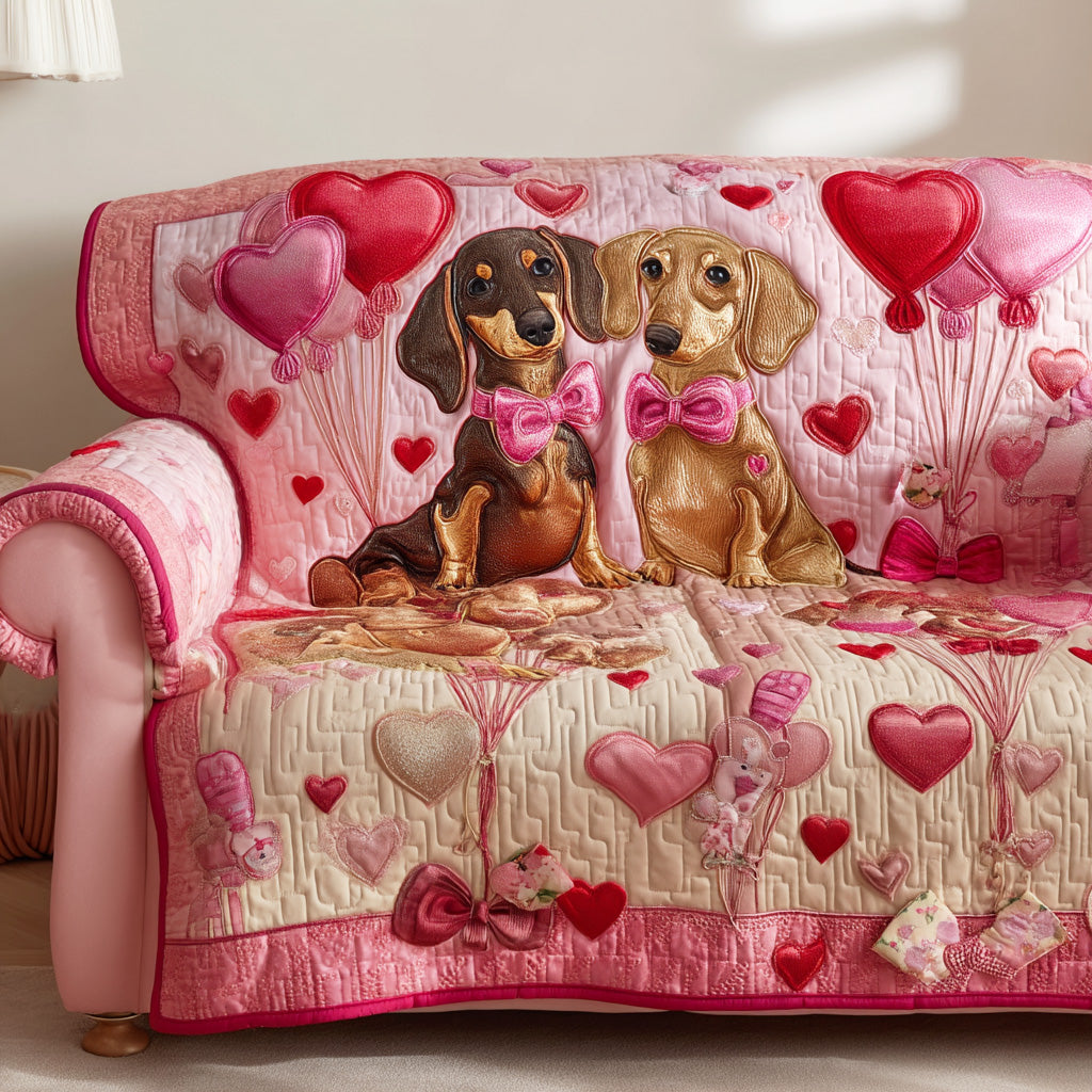Love Long Dog Quilted Sofa Cover NCU0TD2172