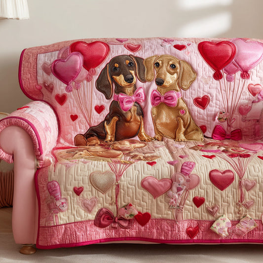 Love Long Dog Quilted Sofa Cover NCU0TD2172