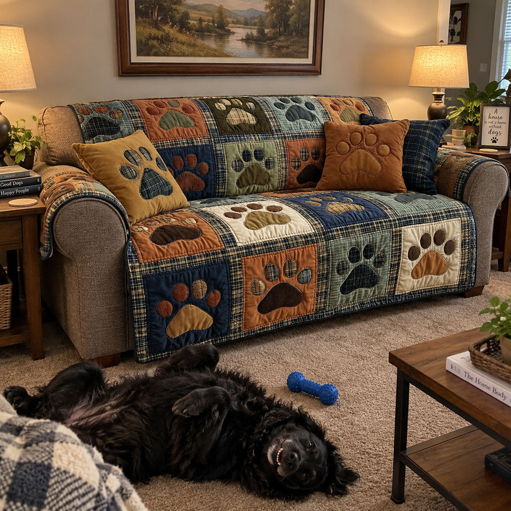 Love Paw Quilted Sofa Cover NCU0NT11193