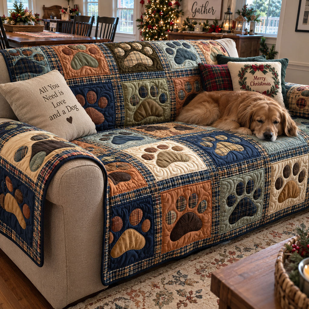Love Paw Quilted Sofa Cover NCU0NT11193