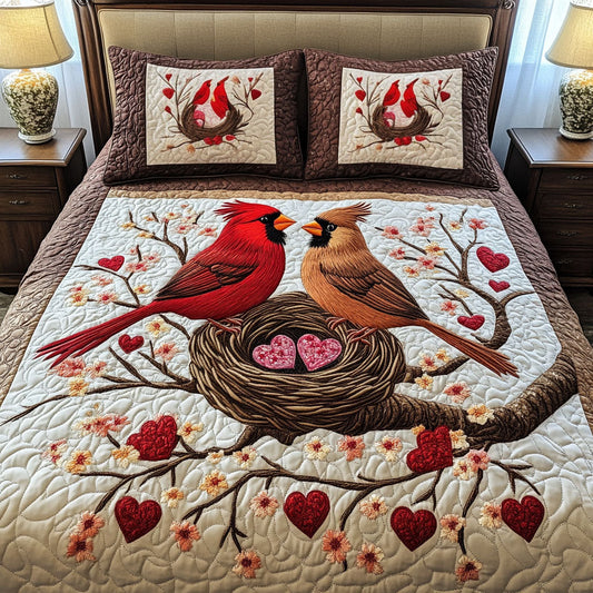 Love Perch 3-Piece Quilted Bedding Set NCU0NT2734