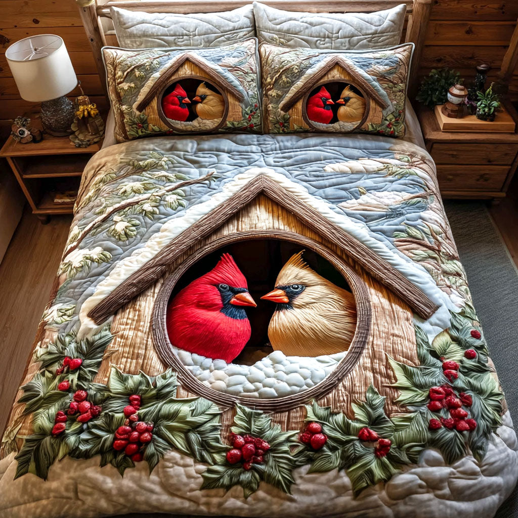 Love Perch 3-Piece Quilted Bedding Set NCU0TV1154